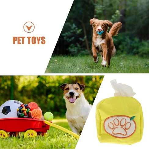 balacoo Pet Paper Towel Chew Toys for Puppies Calming Toys Chewing Toys for Dogs Pet Tissue Box Toy Dogs Slow Feeder Game Pet Supplies Puppy Sniffing Toy Dog Toy Dog Comforting Toy Yellow in Saudi Arabia