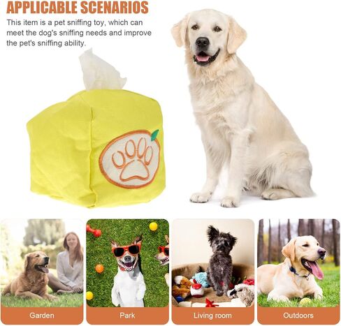 balacoo Pet Paper Towel Chew Toys for Puppies Calming Toys Chewing Toys for Dogs Pet Tissue Box Toy Dogs Slow Feeder Game Pet Supplies Puppy Sniffing Toy Dog Toy Dog Comforting Toy Yellow in Saudi Arabia