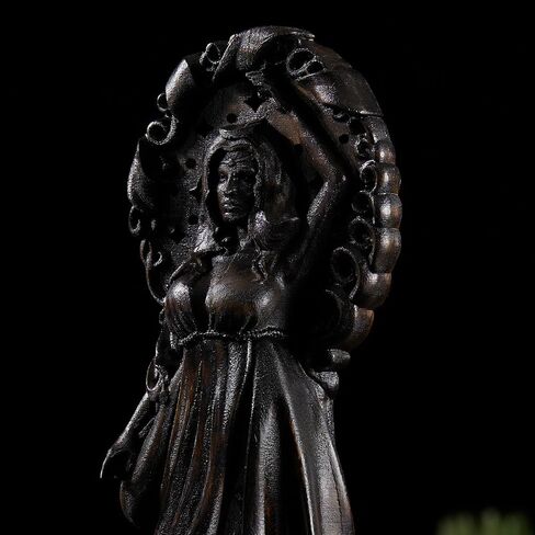 Goddess Nyx statue, Goddess of the Night, Greek goddess statue, Goddess of the Moon, Greek mythology goddess Selene Ancient Greek altar (Black) in Saudi Arabia