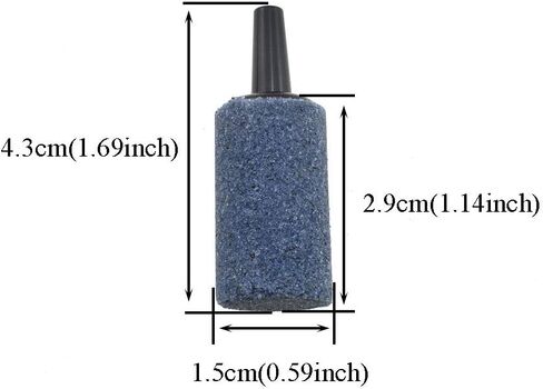 50mm Diameter Air Stone Cylinder Provide Aeration Equal Bubbles Distribution Mineral Bubble Diffuser Airstones Multi Function Gley 4 Pieces for Aquarium Tank Air Pump Hydroponics in Kuwait