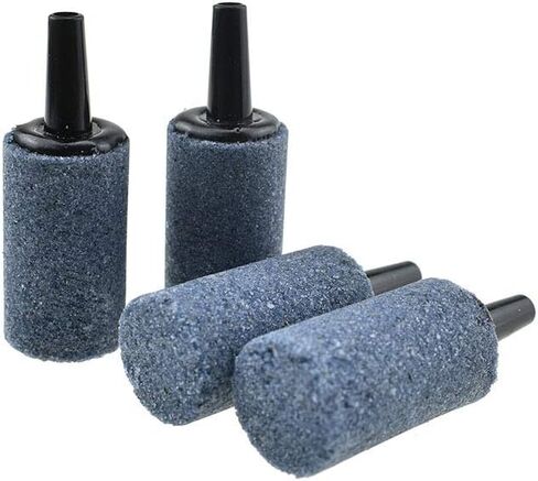 50mm Diameter Air Stone Cylinder Provide Aeration Equal Bubbles Distribution Mineral Bubble Diffuser Airstones Multi Function Gley 4 Pieces for Aquarium Tank Air Pump Hydroponics in Kuwait