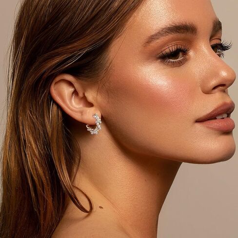 Pearl Earrings for Women Dainty Gold Dangle Pearl Bow Earrings Open Circle Pearl Hoop Earrings for Girls Bridal White Pearl Earrings for Party Wedding Jewelry Gifts in Saudi Arabia