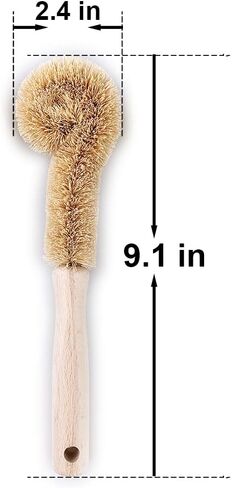3PCS Cleaning Brush, Bottle Brush, Milk Cup Brush, Coffee Cup Brush, Pot Brush, Natural Coconut Fiber Brush Head, Strong Wooden Handle, Deep Cleaning, Natural Environmental Protection in Kuwait