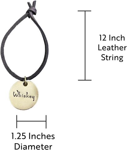 Liquor Alcohol Bottle Decanter Label (1) Tag, Minimalist Hand-Stamped Brass Round on Leather String, Gift Ideas for Men, Home Bar Decor Whiskey Tequila Rum Gin Vodka Scotch Bourbon (Tequila) in Saudi Arabia