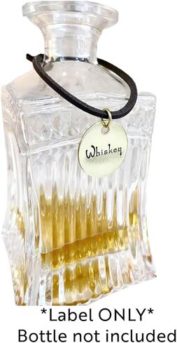 Liquor Alcohol Bottle Decanter Label (1) Tag, Minimalist Hand-Stamped Brass Round on Leather String, Gift Ideas for Men, Home Bar Decor Whiskey Tequila Rum Gin Vodka Scotch Bourbon (Tequila) in Saudi Arabia