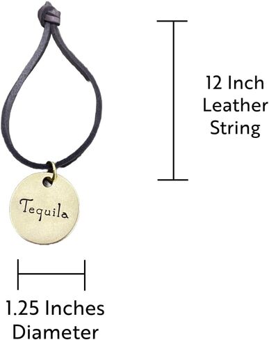 Liquor Alcohol Bottle Decanter Label (1) Tag, Minimalist Hand-Stamped Brass Round on Leather String, Gift Ideas for Men, Home Bar Decor Whiskey Tequila Rum Gin Vodka Scotch Bourbon (Tequila) in Saudi Arabia