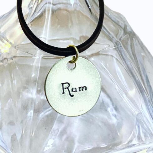 Liquor Alcohol Bottle Decanter Label (1) Tag, Minimalist Hand-Stamped Brass Round on Leather String, Gift Ideas for Men, Home Bar Decor Whiskey Tequila Rum Gin Vodka Scotch Bourbon (Tequila) in Saudi Arabia