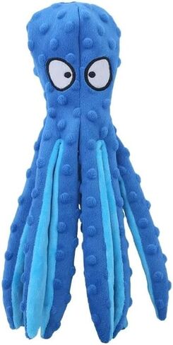 LL Goods- Crinkly Blue Octopus Plush Dog Toys: Indestructible, Squeaky, Perfect for Aggressive Chewers, Relieves Anxiety - Durable Fun! in Saudi Arabia