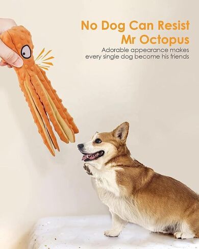 LL Goods- Crinkly Blue Octopus Plush Dog Toys: Indestructible, Squeaky, Perfect for Aggressive Chewers, Relieves Anxiety - Durable Fun! in Saudi Arabia