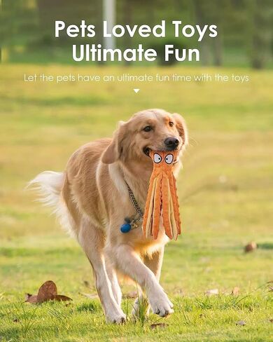 LL Goods- Crinkly Blue Octopus Plush Dog Toys: Indestructible, Squeaky, Perfect for Aggressive Chewers, Relieves Anxiety - Durable Fun! in Saudi Arabia