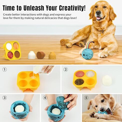 Dog Chew Toys Freezable for Boredom Anxiety Relief, Tough Safe Dental Aid Dog Interactive Toys Balls for Aggressive Chewers, Dog Toothbrush Slow Feeder Dog Chews, Keep Them Busy Long Lasting Dog Gift in Kuwait