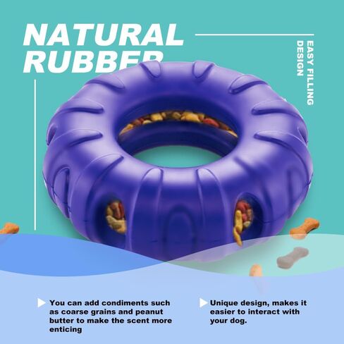 TSPRO Chew Toys Puppy Tires Flavored Dog Chew Toys, Real Beef Flavor Leaky Food Toy Slow Feeder Food Treat Dispensing Toys, Dog Interactive Toys for Medium to Large Dogs (Tire Red) in Saudi Arabia
