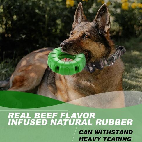 TSPRO Chew Toys Puppy Tires Flavored Dog Chew Toys, Real Beef Flavor Leaky Food Toy Slow Feeder Food Treat Dispensing Toys, Dog Interactive Toys for Medium to Large Dogs (Tire Red) in Saudi Arabia