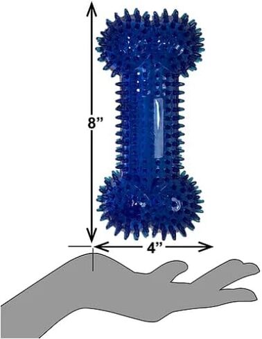 PetSport 7.5" Gorilla Spiky Squeaker Bone Dog Toy (3 Pack) - Large | Vanilla Scented Super Durable TPR Rubber That Floats | Maintain Dental Health for Your Pet, Colors Will Vary in Saudi Arabia