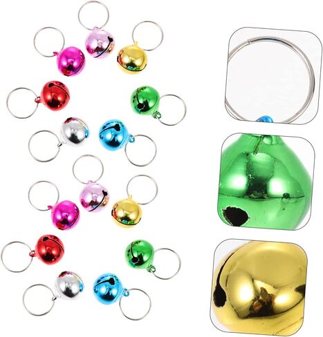 balacoo 24pcs Pet Bell Accessories Pet Bells Decorative Dog Bells Cat Collar Bell Ring Doorbell Wired with Chime Kitten Ornament Nativity Crafts Cat Supply Cat Accessory Dog Accessory in Saudi Arabia