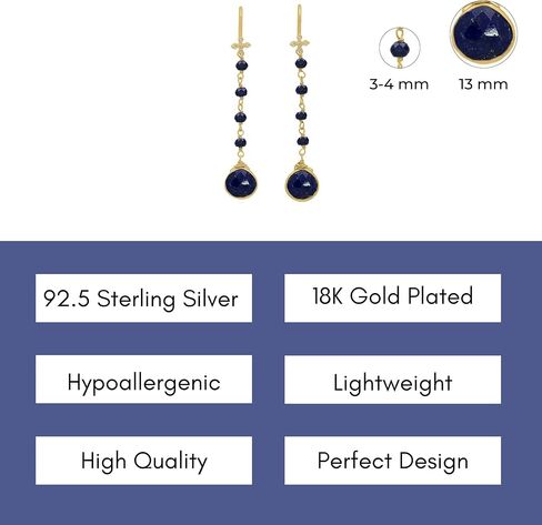 Blue Sapphire Necklace for Women - Authentic 925 Sterling Silver Necklace 18K Gold Jewelry, Dainty Heart Layered Necklace Earring Set for Teen Girls, September Birthstone Gift for Mothers Day in Kuwait