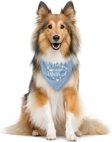 Dark Blue Dog Bandana, My Parents are Getting Married Wedding Announcement Dog Bandana, Pet Dog Triangle Scarf, Pet Dog Scarf Accessories, Dog Bandana for Small Medium Large Dogs (D57) in Saudi Arabia