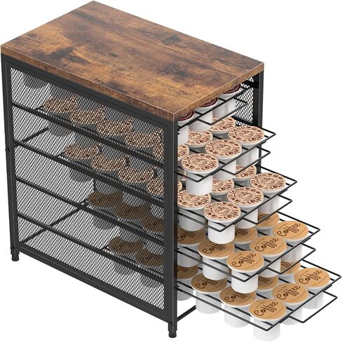 NANANARDOSO Coffee Pod Holder For Counter, 5 Tier Coffee Pod Drawer for K Cup Storage Drawer Holder, 90 Capacity Pods Storage Organizer Cups Capsule with Sliding Baskets for Coffee Station in Saudi Arabia