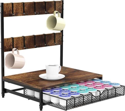NANANARDOSO Coffee Pod Holder For Counter, 5 Tier Coffee Pod Drawer for K Cup Storage Drawer Holder, 90 Capacity Pods Storage Organizer Cups Capsule with Sliding Baskets for Coffee Station in Saudi Arabia