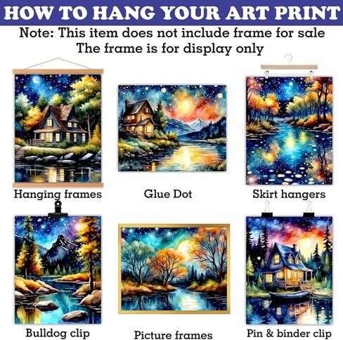 ليلة مليئة بالنجوم ملصق جدار ديكور - مجردة الخريف الخريف أشجار القيقب الصنوبر المناظر الطبيعية عاكسة فان جوخ اللوحة الكولاج الصور الجمالية الحديثة لغرفة المعيشة غرفة نوم الفن أنيمي - 8x10 صور غير مؤطرة in Kuwait