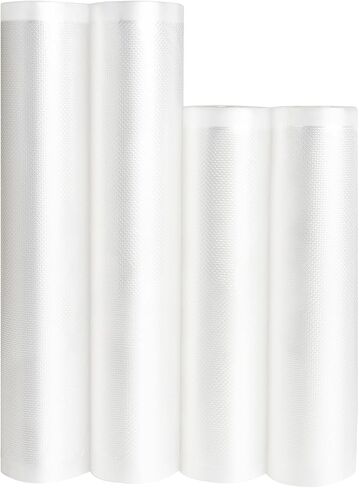 Vacuum Sealer Bag for Food Storage, Vacuum Sealer Rolls - 8.6 * 16.4" (2 Pack) and 11 * 16.4" (2 Pack), Fits All Clamp Vacuum Sealer Machine in Saudi Arabia