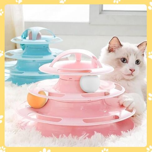 Andiker Cat Track Toy Balls, 6pcs Colorful Cat Toys for indoor Cats Lightweight and Bounce Durable 1inches Replacement Balls for Cat Tower Toy (8pc) in Saudi Arabia