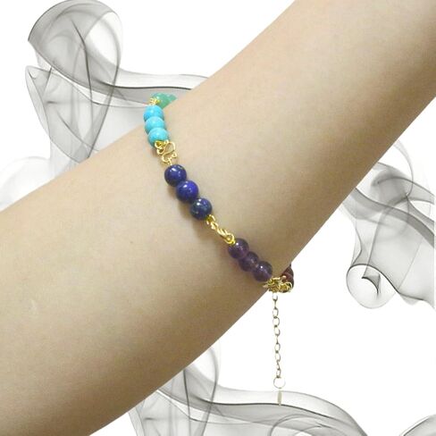 Protection Bracelet, Crystals and Healing Stones Bracelets Necklace Set Convert, Adjustable Triple Protection Jewelry Handmade Beaded, amethyst, obsidian, hematite (Gold-6mm-Triple Protection) in Saudi Arabia
