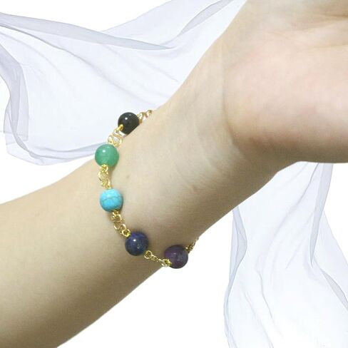 Protection Bracelet, Crystals and Healing Stones Bracelets Necklace Set Convert, Adjustable Triple Protection Jewelry Handmade Beaded, amethyst, obsidian, hematite (Gold-6mm-Triple Protection) in Saudi Arabia