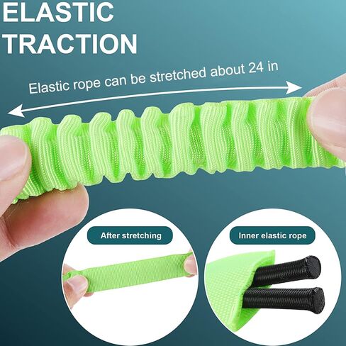 Dog Leash with Comfortable Padded Handle,Heavy Duty Dog Leash Bungee,No Pull Dog Leash for Shock Absorption for Small Medium Large Dogs - 2 Padded Handles,2 in 1 Dog Car Seatbelt (Green) in Saudi Arabia