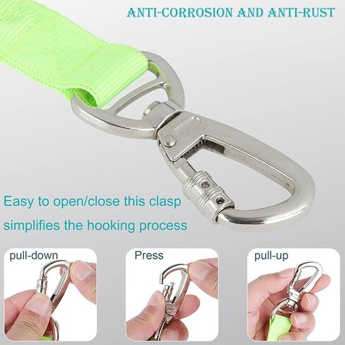 Dog Leash with Comfortable Padded Handle,Heavy Duty Dog Leash Bungee,No Pull Dog Leash for Shock Absorption for Small Medium Large Dogs - 2 Padded Handles,2 in 1 Dog Car Seatbelt (Green) in Saudi Arabia