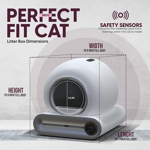 Self Cleaning Cat Litter Box, Automatic Cat Litter Box with Tofu Litter, Mat & Liners/APP Control, 65L+9L Large Capacity, Suitable for Multiple Cats in Saudi Arabia