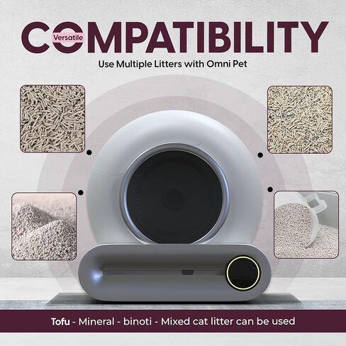 Self Cleaning Cat Litter Box, Automatic Cat Litter Box with Tofu Litter, Mat & Liners/APP Control, 65L+9L Large Capacity, Suitable for Multiple Cats in Saudi Arabia