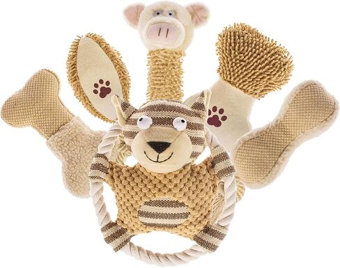 6 Pack Dog Squeaky Plush Chew Toys for Small Medium Large Dogs Aggressive Chewers Calming Cuddly for Teething Pet Toys in Saudi Arabia