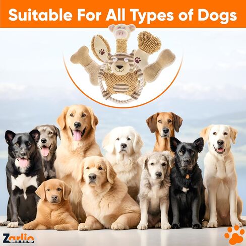 6 Pack Dog Squeaky Plush Chew Toys for Small Medium Large Dogs Aggressive Chewers Calming Cuddly for Teething Pet Toys in Saudi Arabia