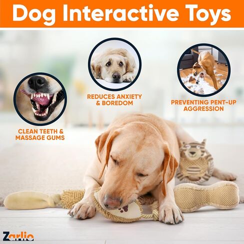 6 Pack Dog Squeaky Plush Chew Toys for Small Medium Large Dogs Aggressive Chewers Calming Cuddly for Teething Pet Toys in Saudi Arabia