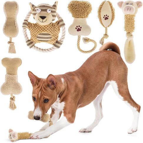 6 Pack Dog Squeaky Plush Chew Toys for Small Medium Large Dogs Aggressive Chewers Calming Cuddly for Teething Pet Toys in Saudi Arabia