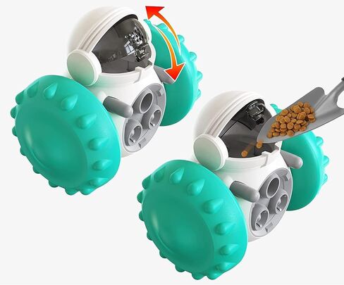 Interactive Food Toy for Dog and Cats, Pet Food Dispensor Tumbler Dog Treat Toy, Dog Slow Feeder Treat Dispensing Puzzle Toys for Small Dogs/Cats,Robot Shape Dog Toys-Blue in Saudi Arabia