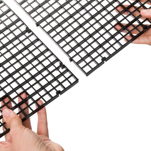 Okllen 12 قطعة حوض السمك مقسم قفص البيض البلاستيكي، عزل شبكة صينية سفلية، صينية مقسم شبكة قفص البيض البلاستيكية لتربية مختلطة الضوء، أسود in Kuwait