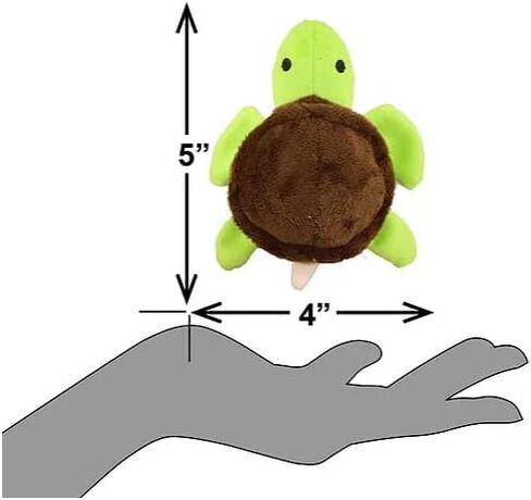 PetSport Tiny Tots Tina Turtle Plush Small Dog Toy with Squeaker, 5 Inch (3 Pack) in Saudi Arabia