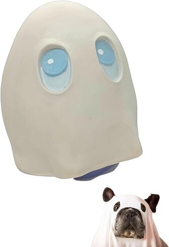 مجموعة بيض الهالوين من لانكو - ألعاب الكلاب المطاطية الناعمة التي تصدر صوت صرير - صغيرة - متوسطة - كلاب كبيرة - بطول 2.5 سم - تتوافق مع نفس معايير السلامة مثل ألعاب الأطفال (الشبح) in Kuwait