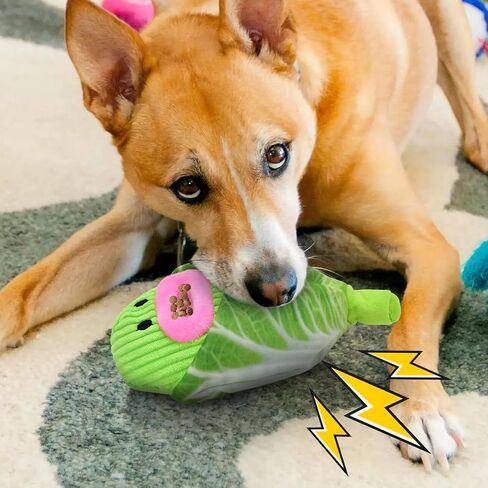 Vehomy Dog Corn Shape Squeaky Toy 2 in 1 Puzzle Puppy Toy Plush Dog Leakage Food Toy for Small & Medium Dogs Interactive Dog Chewing Toy for Teething with Crinkle Paper & Squeaker Corn in Saudi Arabia
