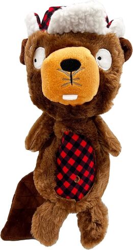 Huxley & Kent Slappies for Dogs | Ralphie Beaver (Small) | Christmas Holiday Dog Toy | Squeak & Shake Dog Toy | No Stuff Tummy with Squeaky TPR Ball in Head | Simulates Hunting Nature for Dogs in Kuwait