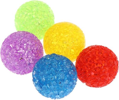 5 Pcs Cat Bell Crystal Ball Sound Pet Game Kitten Plastic Interactive Rattle for Indoor Cats Balls with Bells Teaser, Cat Toys for Bored Indoor Adult Cats,Random, As The Pictures in Saudi Arabia