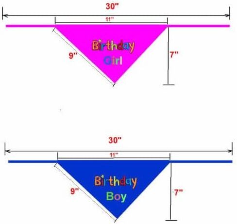Embroidered Cute Dog Pet Cat Birthday Bandana for Girl Cats Female Dogs, 100% Cotton, Pink in Kuwait