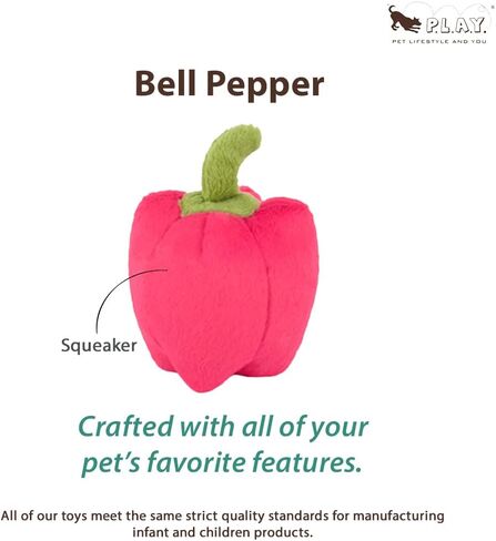 P.L.A.Y. Cute Plush Dog Toys - Vegetable Themed Durable Squeaker Crinkle Plush Chew Toy, Great for Puppies & Small, Medium, Large Dogs - Machine Washable, Recycled Materials (Farm Fresh Corn) in Kuwait