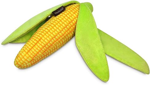 P.L.A.Y. Cute Plush Dog Toys - Vegetable Themed Durable Squeaker Crinkle Plush Chew Toy, Great for Puppies & Small, Medium, Large Dogs - Machine Washable, Recycled Materials (Farm Fresh Corn) in Kuwait