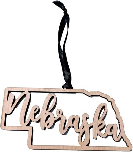 Nebraska Christmas Ornament State Ornament Rustic Ornament Wood Ornament Country Christmas in Kuwait