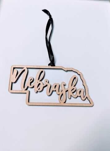 Nebraska Christmas Ornament State Ornament Rustic Ornament Wood Ornament Country Christmas in Kuwait