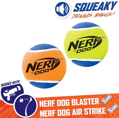ألعاب كرة تنس للكلاب من نيرف دوج مع مصدر صرير تفاعلي، خفيفة الوزن ومتينة ومقاومة للماء، 3 بوصات، للسلالات الصغيرة والمتوسطة، عبوتين، ألوان مختلطة in Kuwait