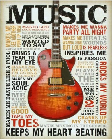حب الموسيقى - طباعة فنية جدارية اقتباس موسيقى الجيتار، هذه الطباعة الجاهزة للإطار المطبعي المضحك للموسيقى الجدارية الفنية مناسبة للمنزل، والحانة، والاستوديو، وديكور غرفة الكهف للرجال، غير مؤطرة - 8 × 10 بوصة in Kuwait